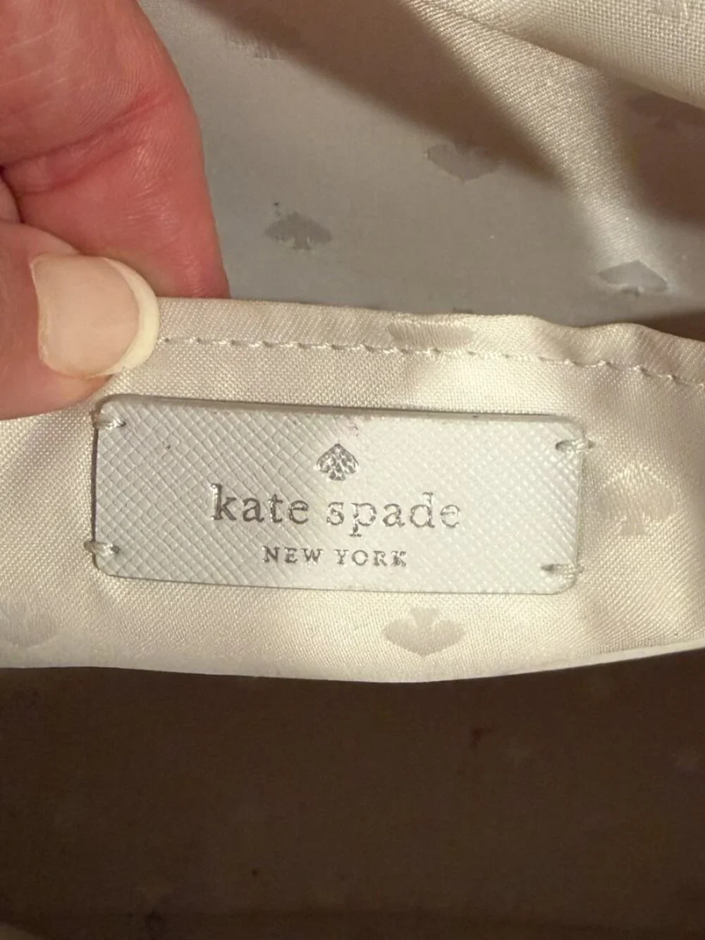 Kate Spade Gray Flash Glitter Tote Bag No Straps Gently Used D411